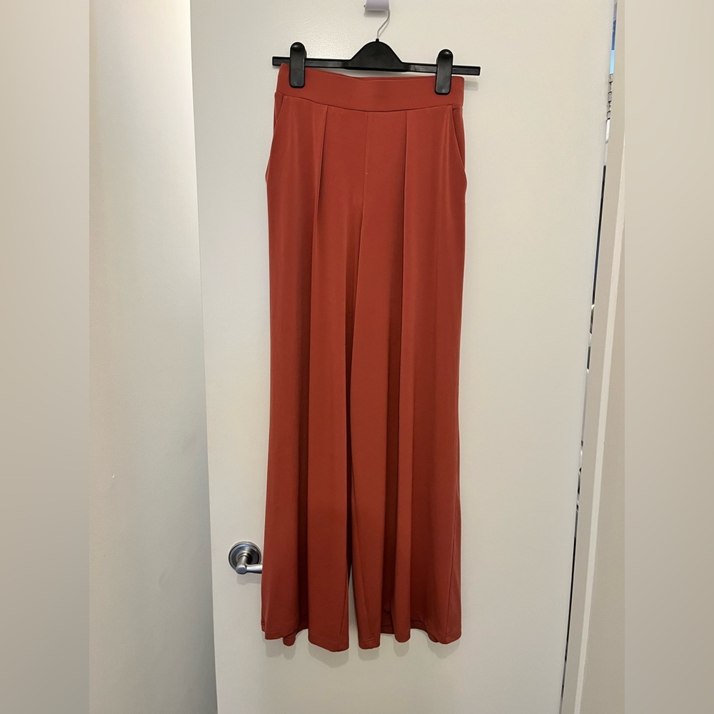 Dusty pink wide leg pants